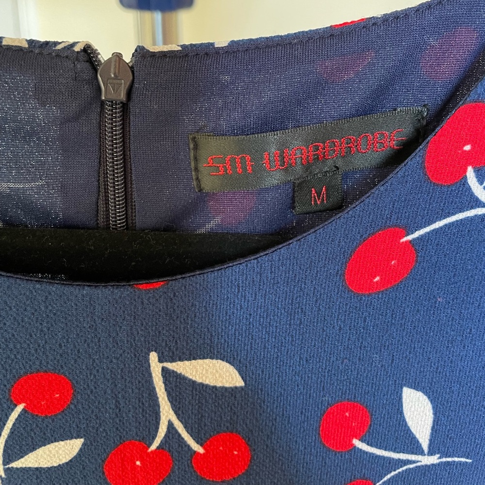 Sm Wardrobe Dress From Sidecca. Navy Blue With Cherri… Gem